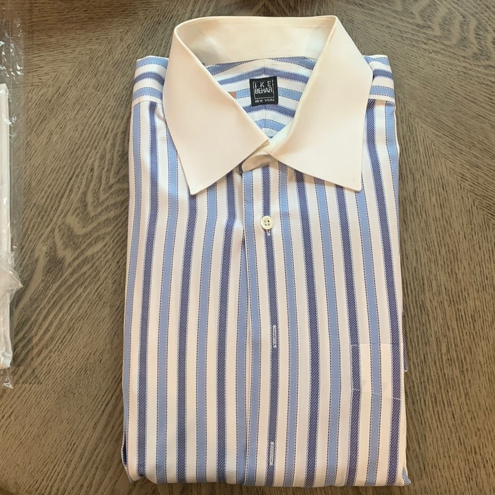 Button down, 16-33, blue and white